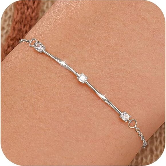 Infinity Twisted Link Bracelet 925 Sterling Silver Adjustable NWT - Picture 1 of 5